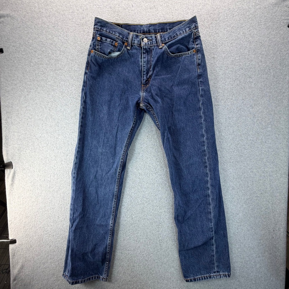 Levis 505 Regular Fit Straight Leg Jeans Mens 33x32 Medium Wash Blue Denim